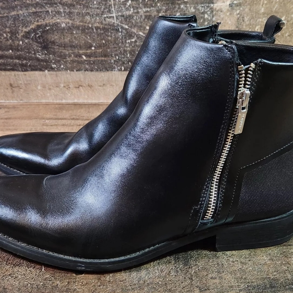 Calvin Klein Raxton Men's Black Leather Dress Boots